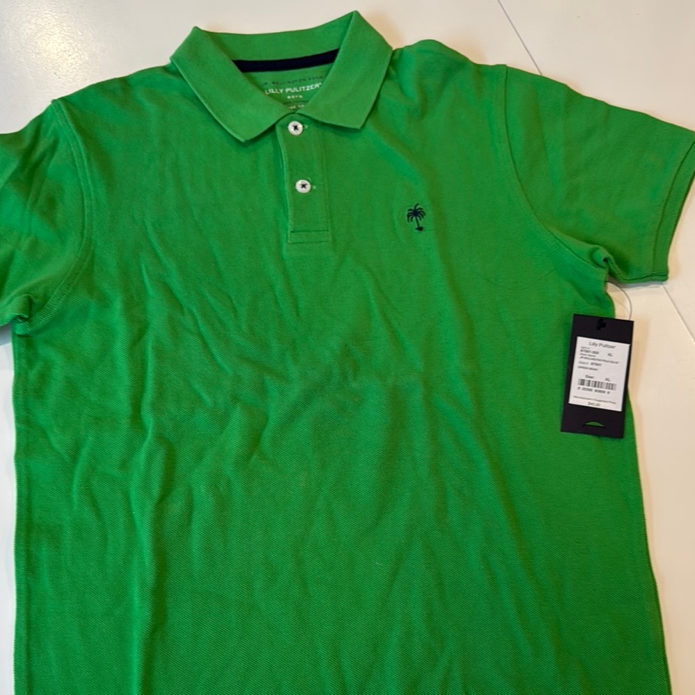 Lilly Pulitzer Green Polo Shirt Classic Design